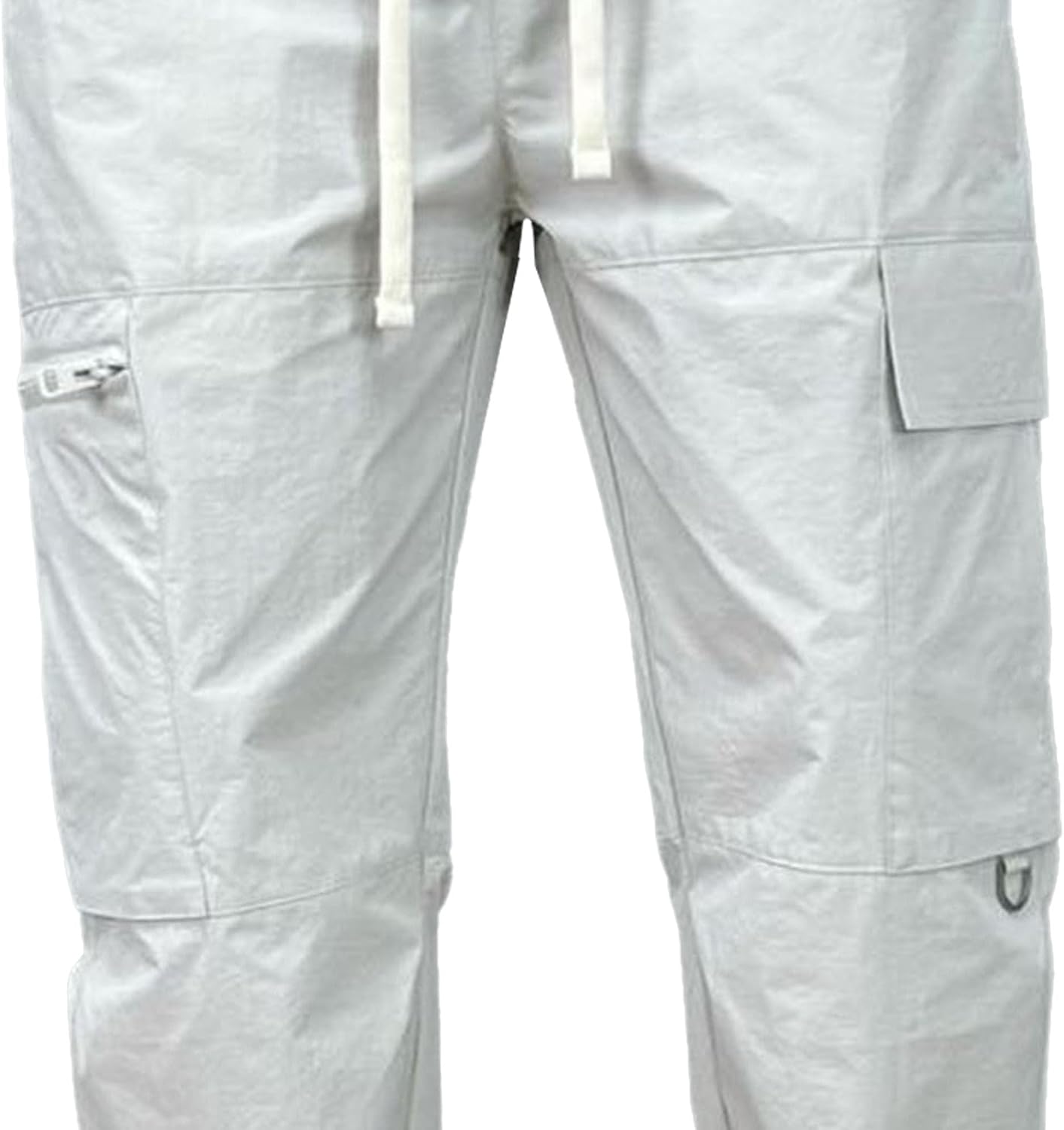Men's Stylish Lightweight Casual Cargo Pants Drawstring Elastic Waist Military Pants Baggy Solid Outdoor Trousers