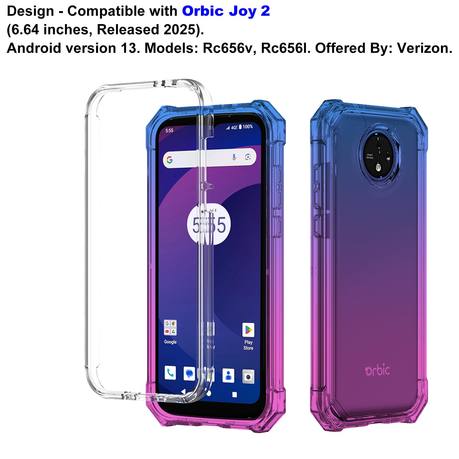 Amazon.com: Ailiber for Orbic Joy 2 Case, Orbic Joy 2 Phone Case with Screen Protector, Shockproof Corners TPU Bumper, Dual Layer Silicone Military Grade Protective Cell Phone Cover-Blue Pink : Cell Phones Amazon.com: Ailiber for Orbic Joy 2 Case, Orbic Joy 2 Phone Case with Screen Protector, Shockproof Corners TPU Bumper, Dual Layer Silicone Military Grade Protective Cell Phone Cover-Blue Pink : Cell Phones
