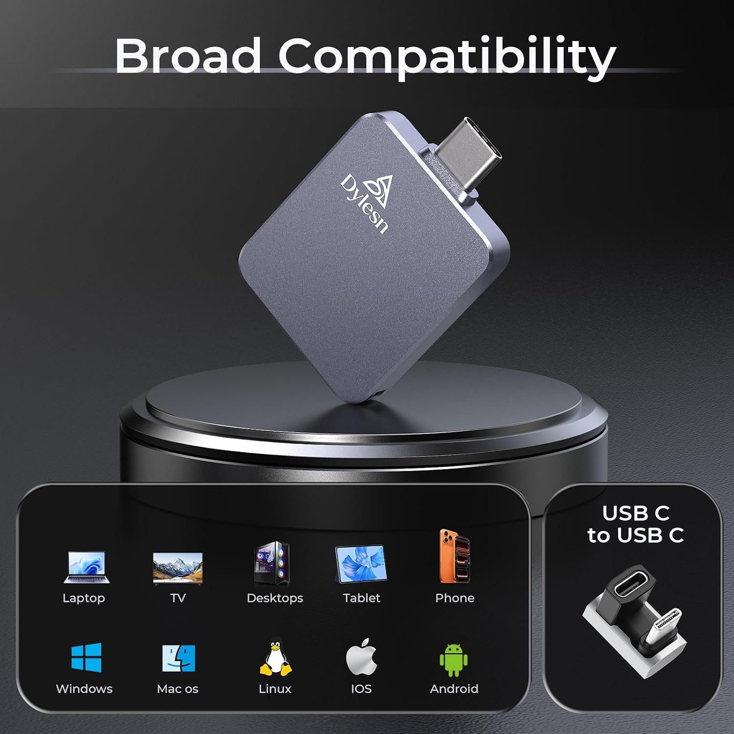 256GB Creator SSD 1050MB/S Type C Drive Thumb Drive Memory Stick | Creator Phone Drive USB-C External SSD for iPhone 15/16/17 Pro, 20Gbps High-Speed, 1050MB/s, Direct External Recording