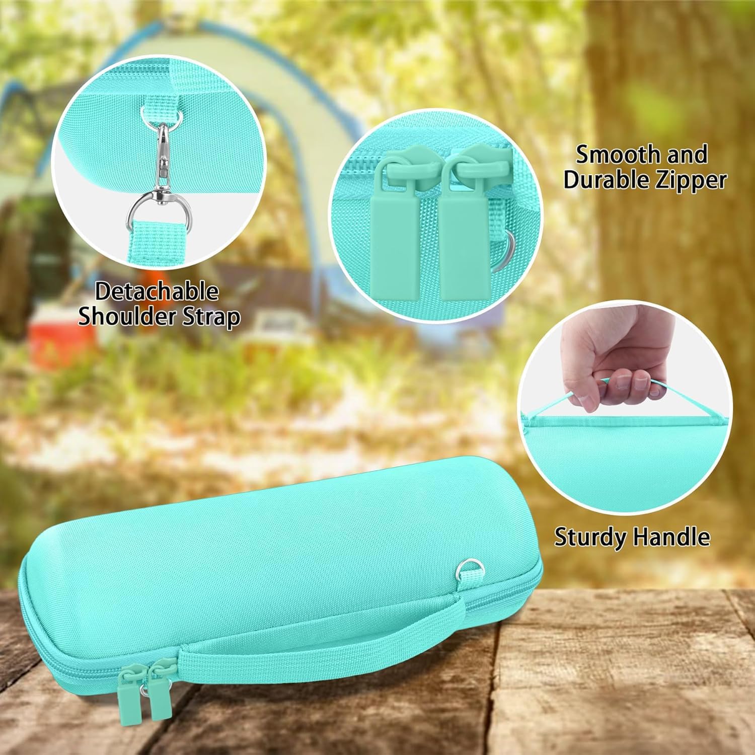 co2CREA Hard Travel Case Replacement for JBL Flip 7 Flip 6 FLIP 5 Waterproof Portable Bluetooth Speaker (Mint Green Case) - Image 5