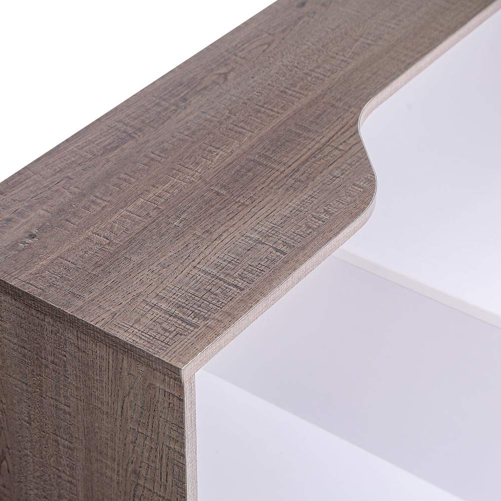 BAKAJI Scrivania con Cassetto e Mobiletto Tavolo da Lavoro Porta Pc Computer in Legno Melaminico Arredamento Casa Ufficio Cameretta (Grigio Rovere)