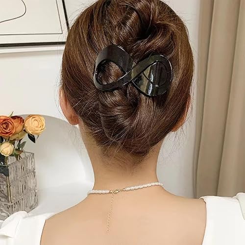 Miniatura 5 de 4 pinzas curvadas para el cabello French Concord, plástico, peso ligero, uso amplio, accesorios para el cabello para mujeres y niñas