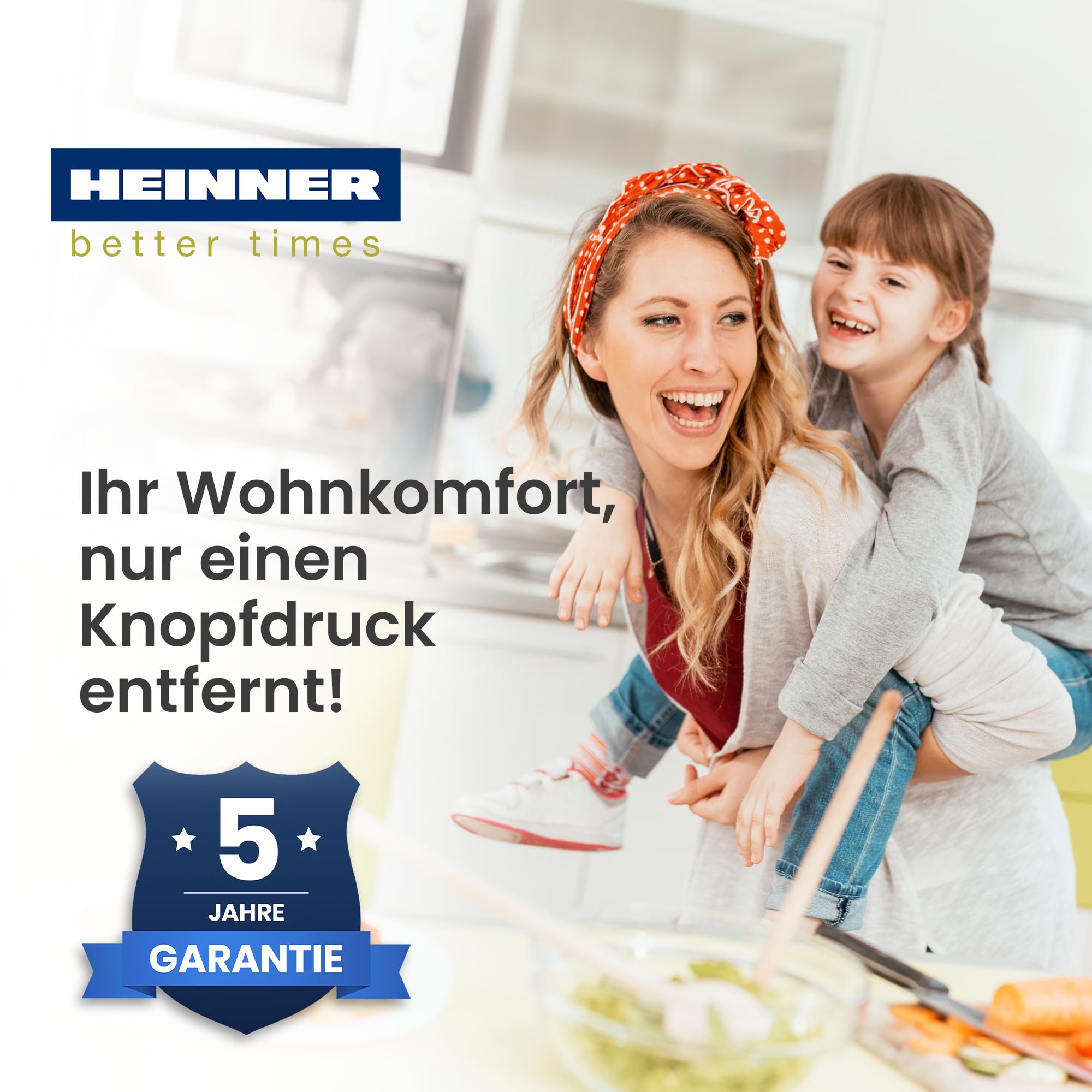 HTCH-F400WH Einbauherd 60 cm Dunstabzugshaube 358,4 m³/h LED-Beleuchtung 3 Geschwindigkeitsstufen Weiß