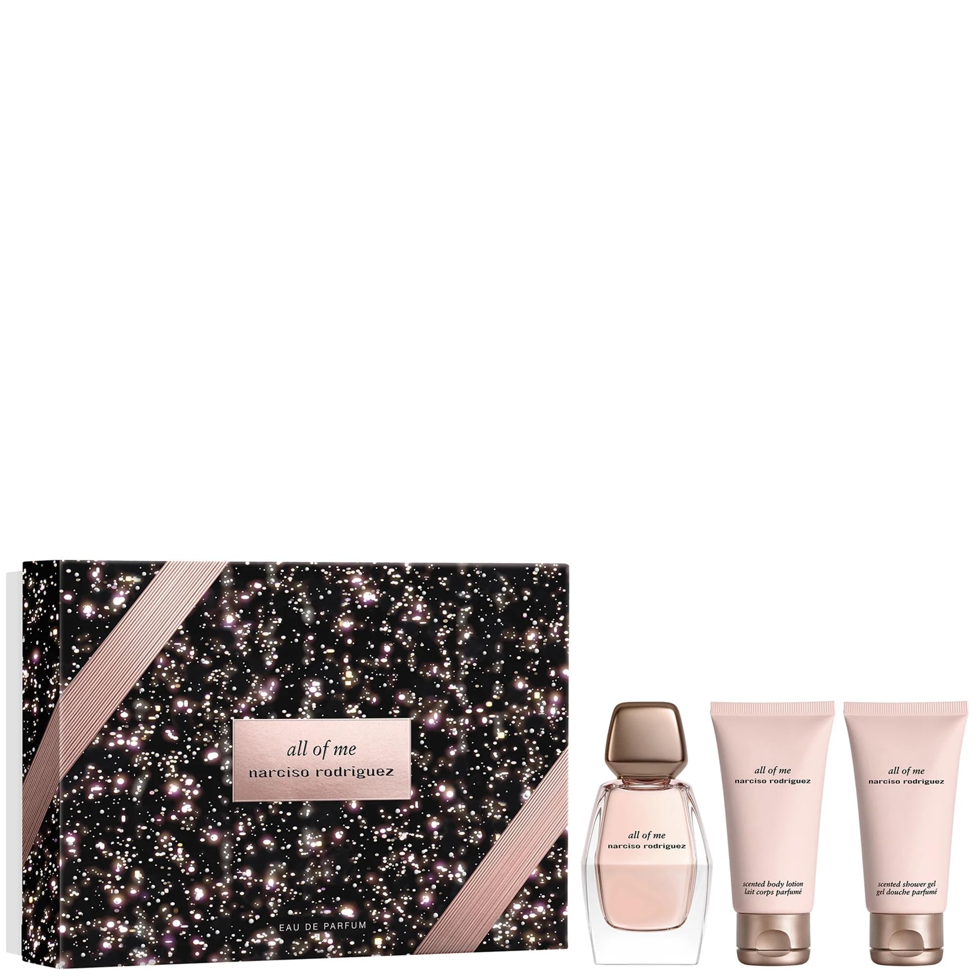 Narciso Rodriguez Zestaw upominkowy All Of Me 2024 (3 x 50 ml EDP, balsam do ciała, żel pod prysznic)