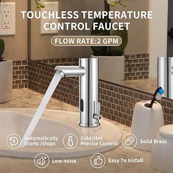 Automatic Touchless Bathroom Sink Faucet Motion Activated Sensor