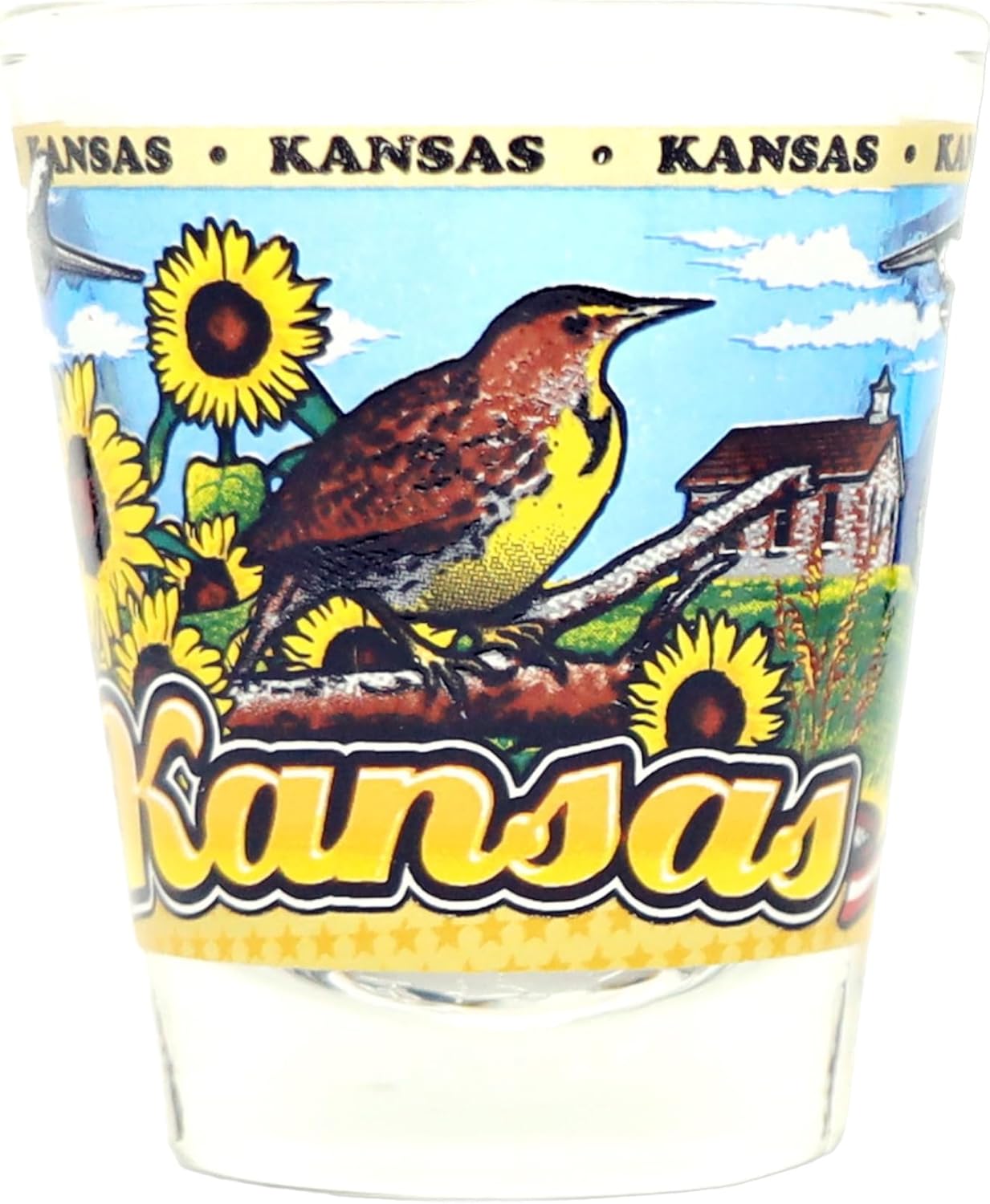 World By Shotglass Kansas United States USA Souvenir Boxed Shot Glass Set (Set of 6)