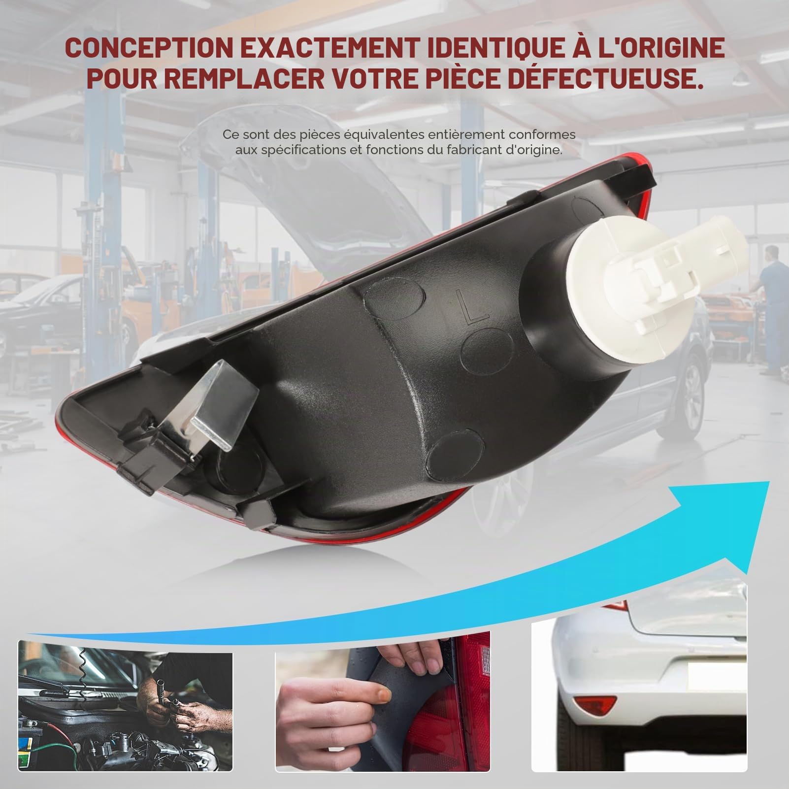 KASturbo 8200776055 Feu antibrouillard arrière gauche pour Clio Mk3 Hatchback 2007 2008 2009 2010 2011 2012