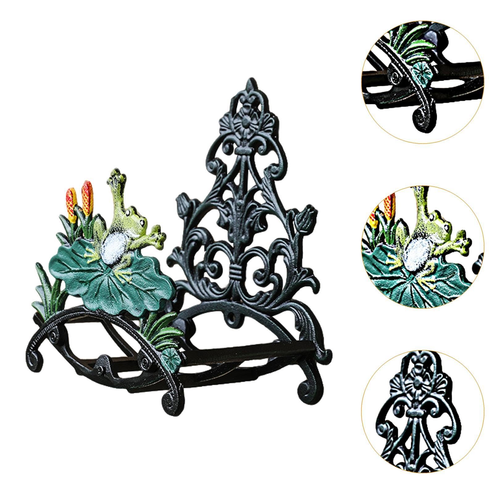 Soporte para Manguera de Jardín Organizador Colgante de Hierro Resistente con Gancho Decorativo Montaje en Pared Adecuado para Jardines Balcones, 22.5 cm x 16 cm x