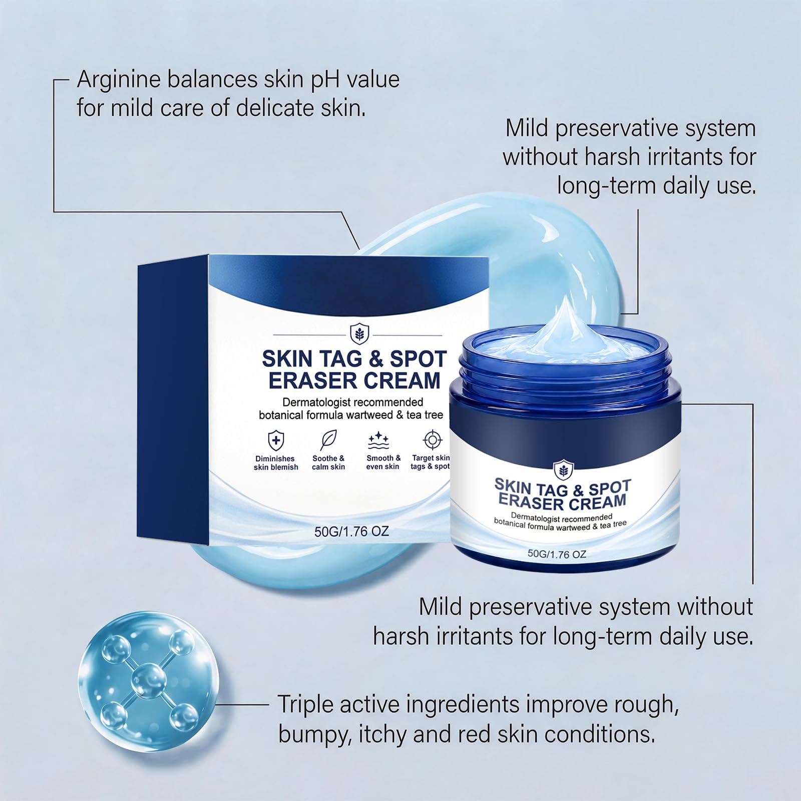 Crema Corporal Hidratante con Alantoína y Árbol de Té para Piel Suave 2PC | Fórmula ligera de cuidado diario que ayuda a mejorar el aspecto de la textura irregular y mantiene la piel hidratada y cómoda