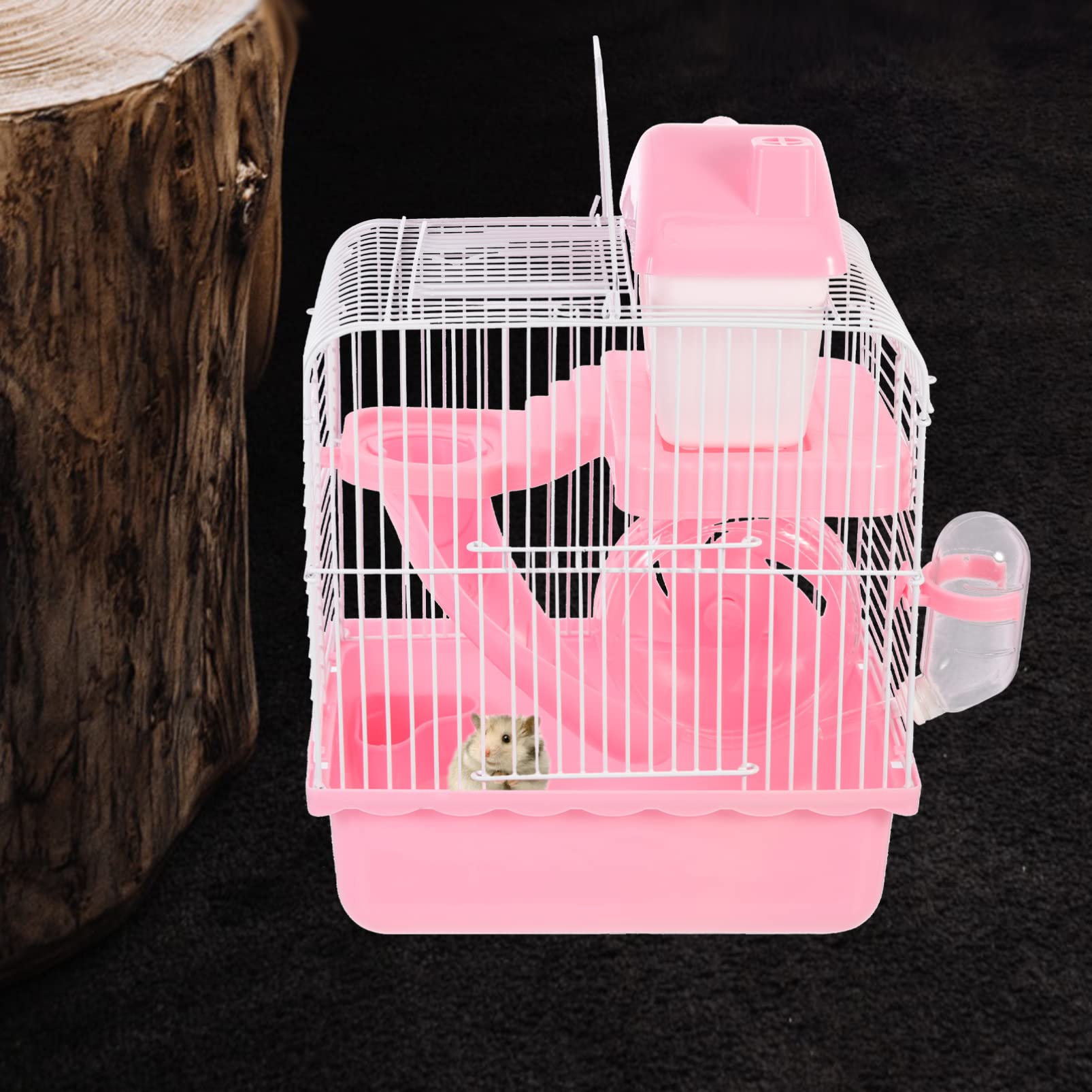 UPKOCH Casetta Rifugio per Criceti e Ratti, Piccolo Nascondiglio Rosa | Design a Doppio Strato, Abs e Ferro, per Ratto e Hamster, Uso Decorativo Domestico Tutto L'anno