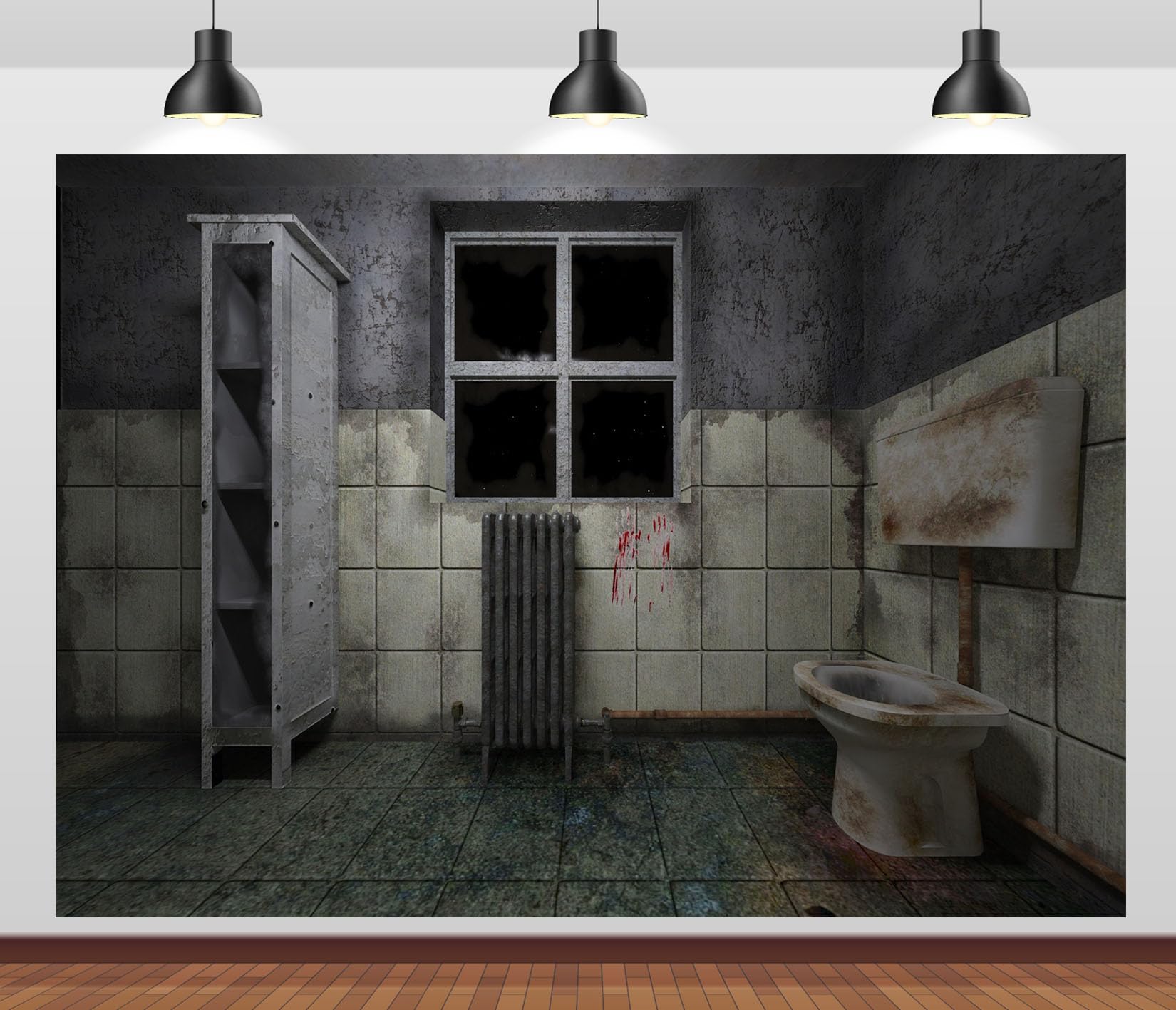 10x8FT (3x2.5m) Bagno Infestato E Grunge Sfondo Fotografico