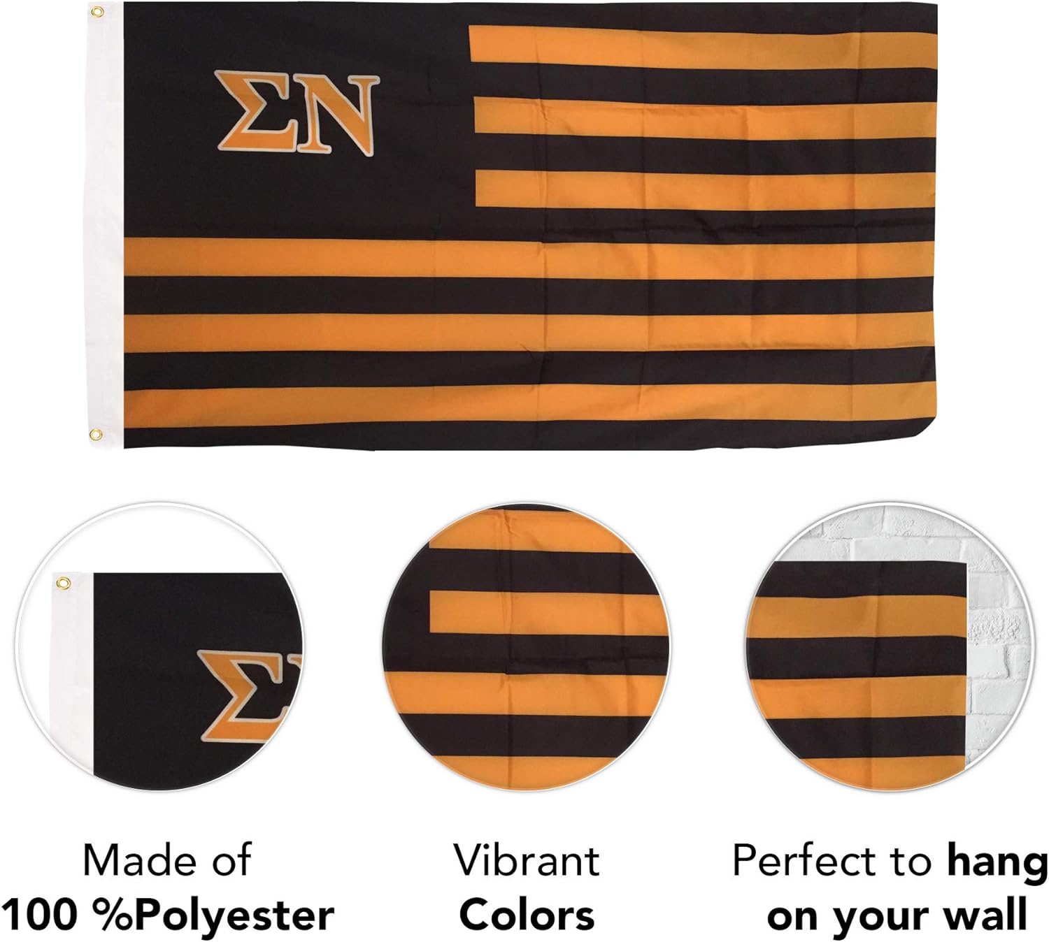 Blасk Frіdау Sаlе 2022 Sigma Nu Nation Fraternity Flag Greek Letter Banner Large 3 feet x 5 feet Sign Decor Sig Nu