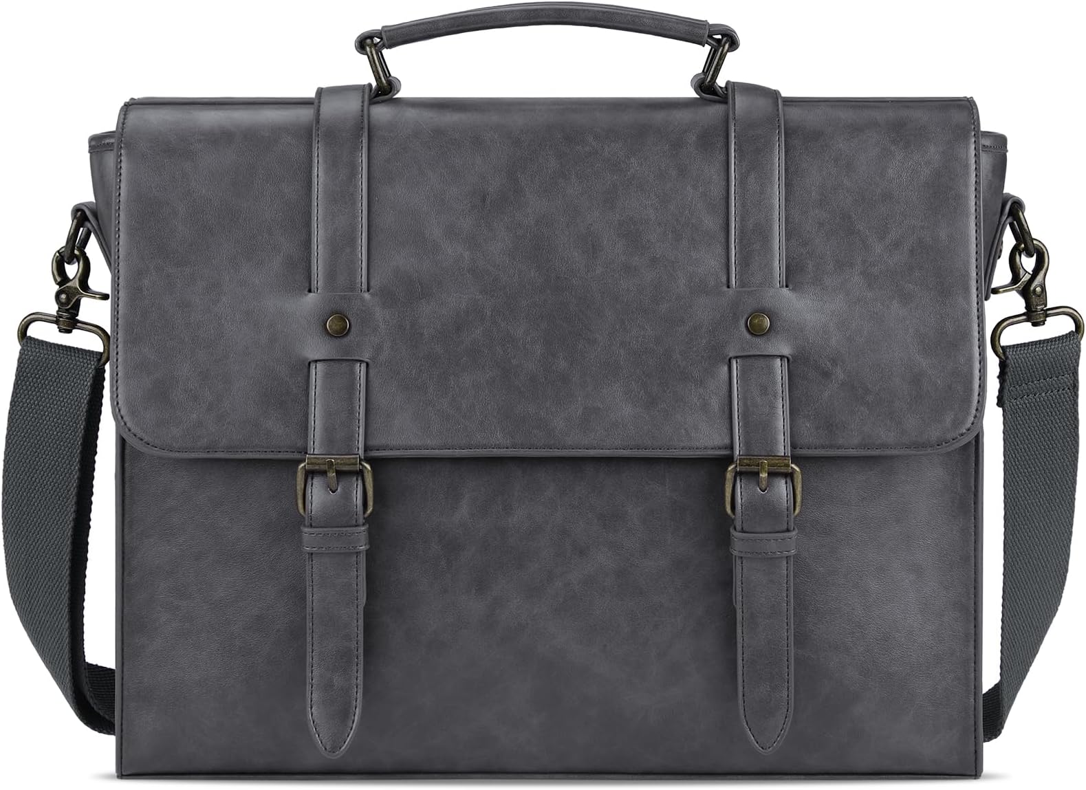 Leather Messenger Bag for Men Vintage 15.6 Inch Waterproof Leather Laptop Briefcase Large Satchel Shoulder Bag