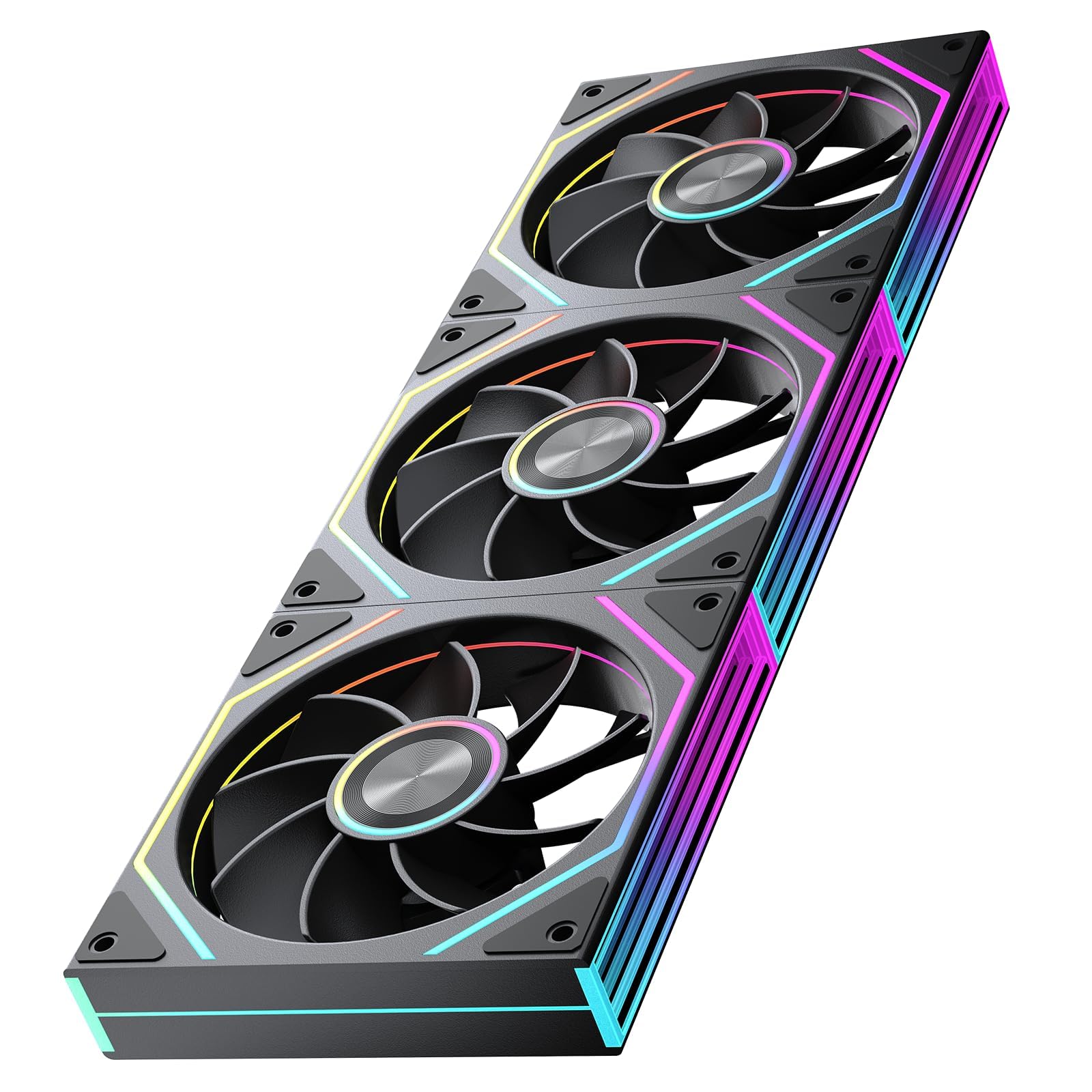 Jungle Leopard Prism4RS Ultra 120mm PC ARGB Computer Case Fans|Infinity Mirror|Daisy-Chain|4 PIN PWM 1850RPM(Black Reverse_3 Pack)-image-45
