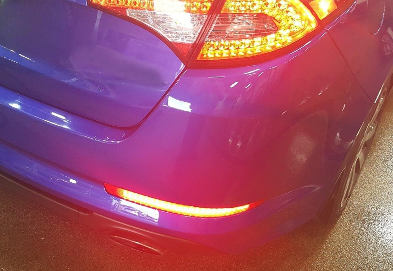iJDMTOY Brilliant Red 40-SMD LED Bumper Reflector Lights Compatible With 2014-2015 Kia Optima K5, Function as Tail & Brake Lamps