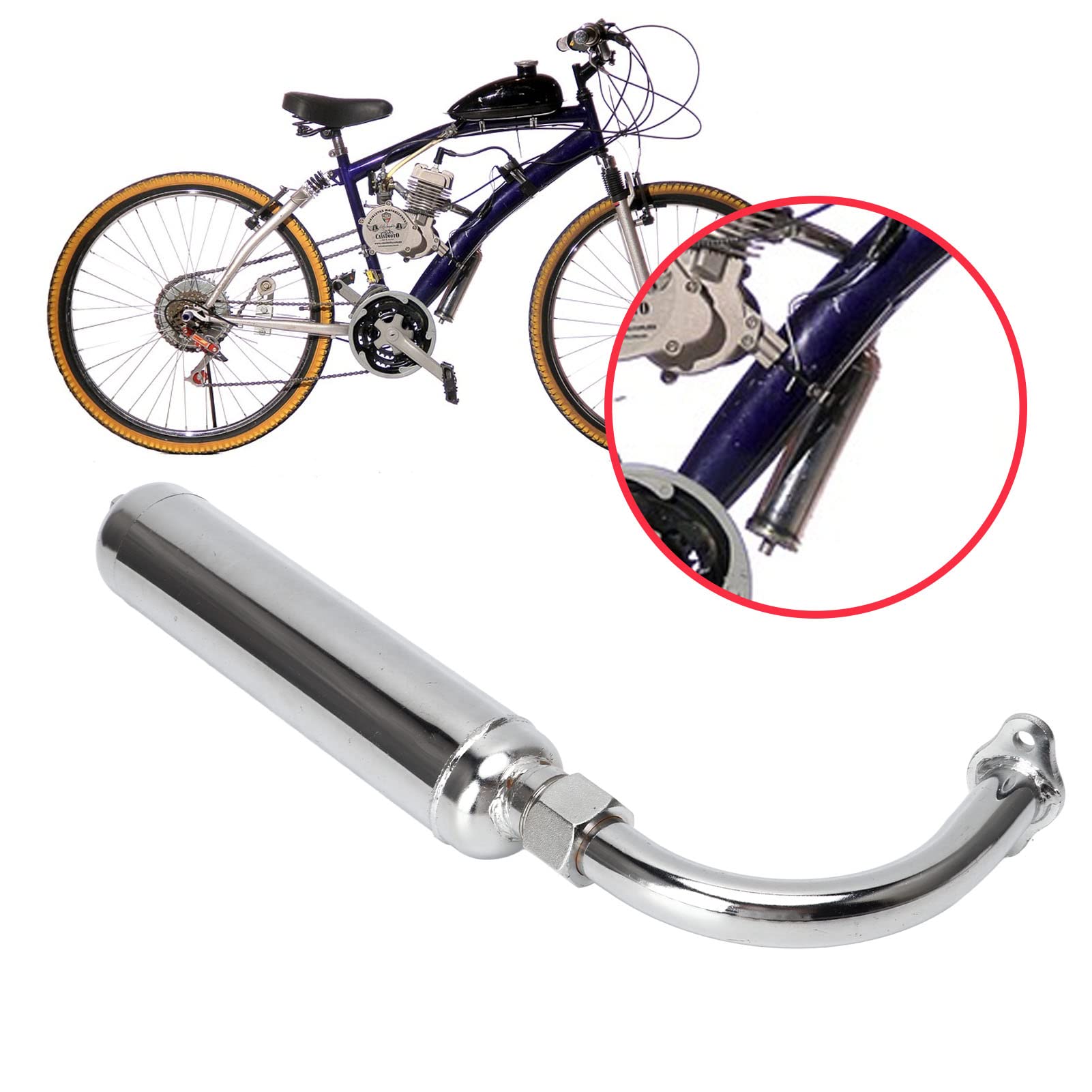 Auspuffrohr für 49-80 Cc 2-Takt Fahrradmotor