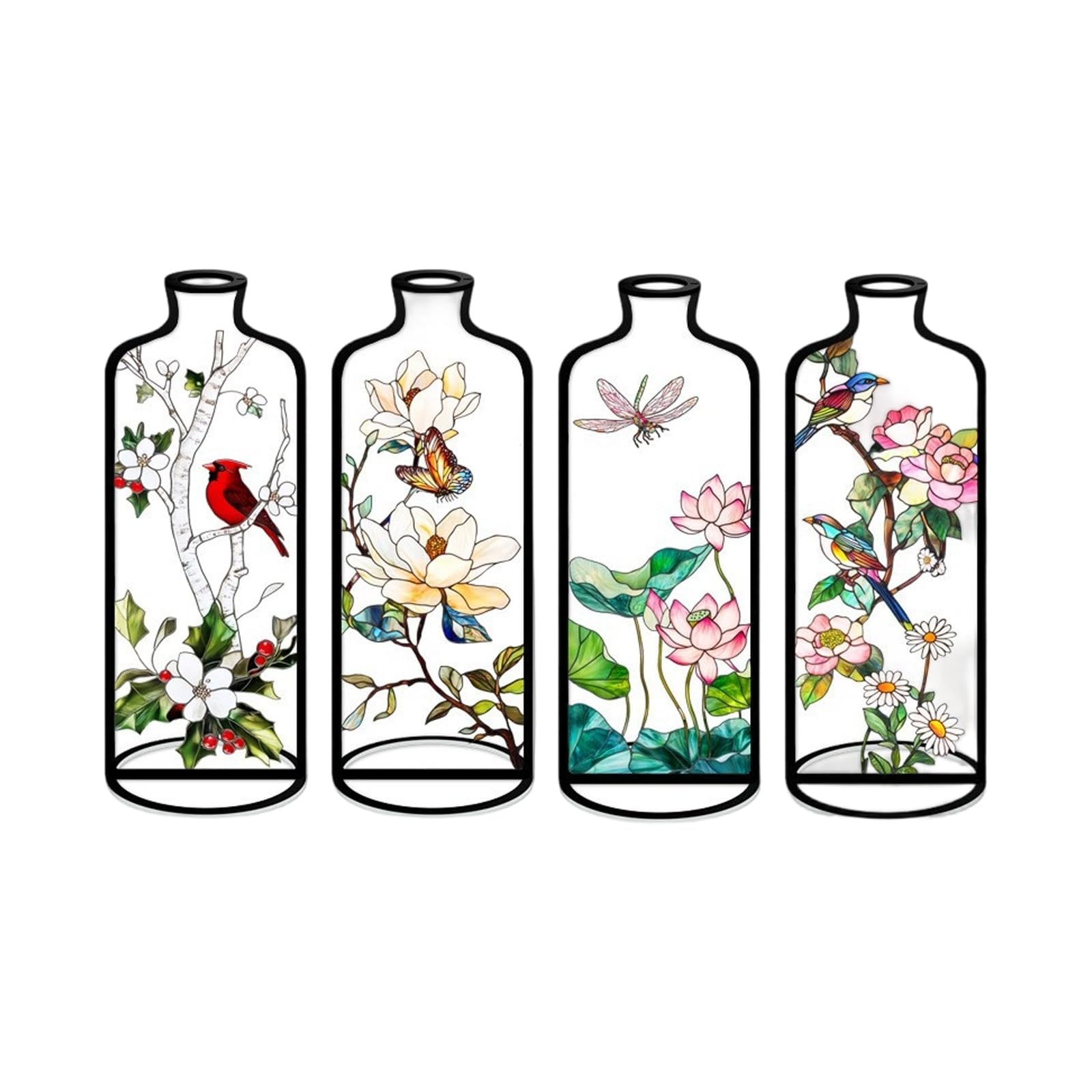 Of 4 Acrylic Vases with Intricate Hollow Out Designs Perfect for Living Space Decors Floral Arrangements Holder Desktop Flower Vases