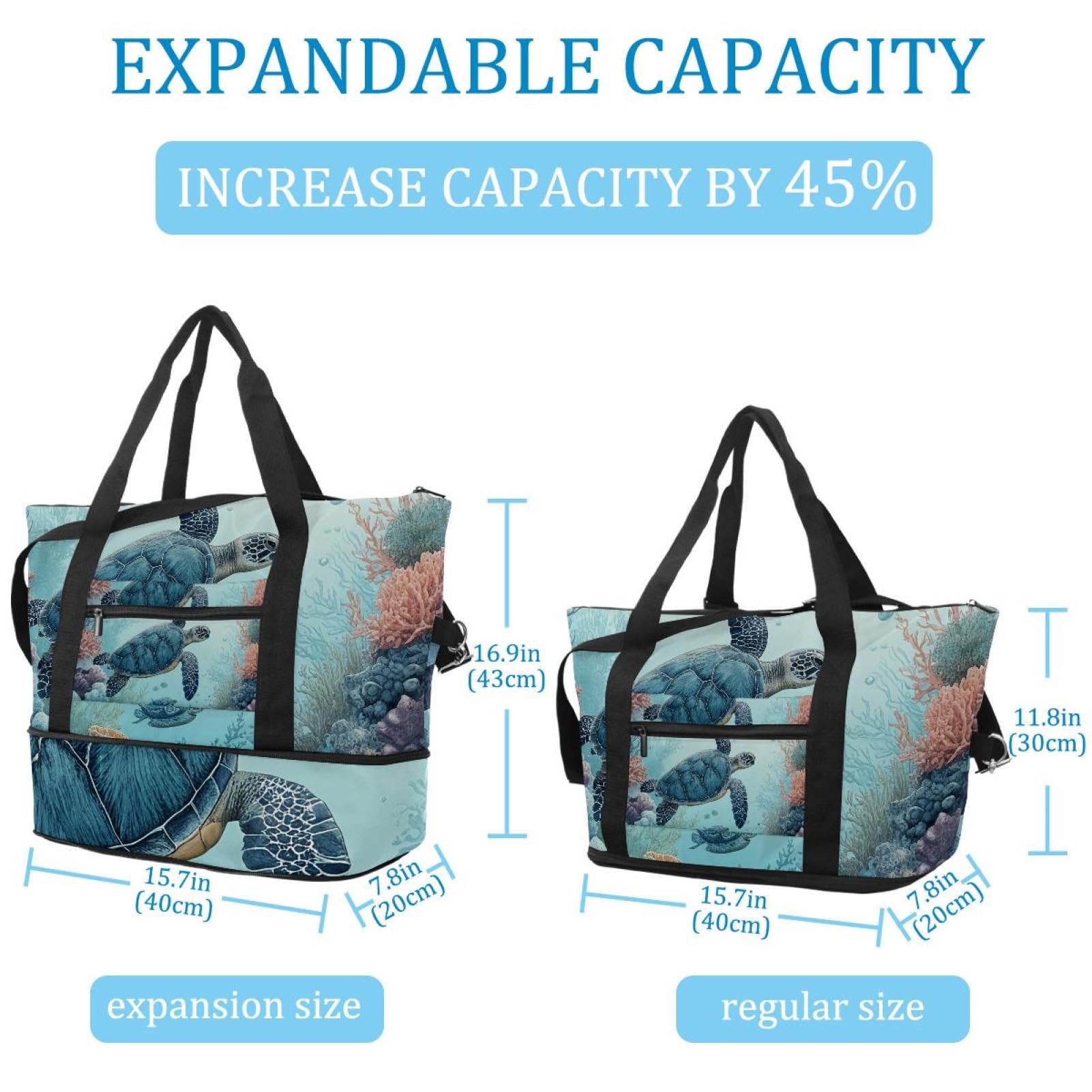 Reisetasche Libelle, erweiterbare Wochenendtasche, Übernachtungstasche, wasserdicht, Sport, Fitnessstudio, Krankenhaus-Tasche, Mehrfarbig 4, Eine Größe, Reisetasche