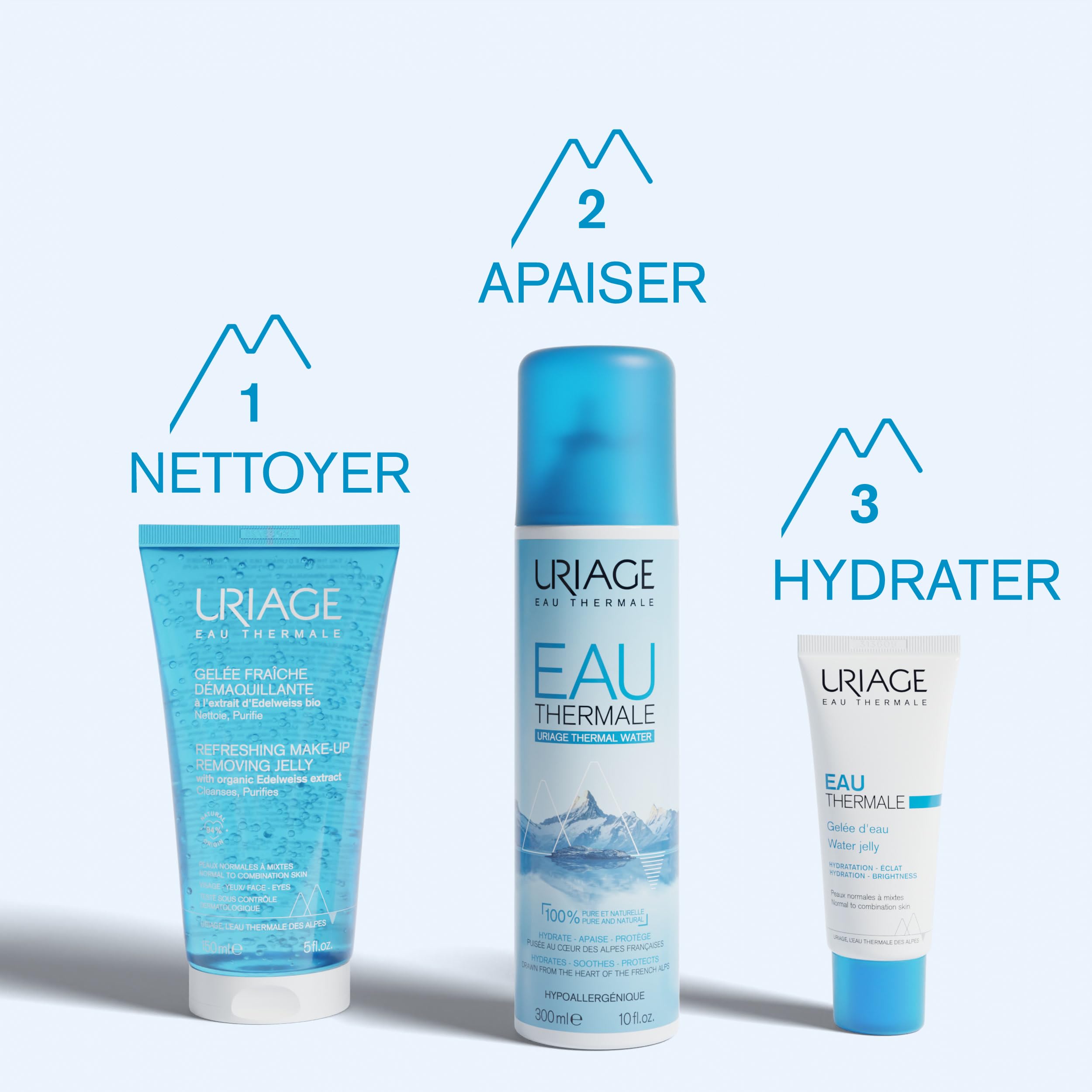 Uriage Gelée Démaquillante Rafraîchissante - Edelweiss Bio, Glycérine - Visage, Yeux - Nettoie, Rafraîchit - Hydrate, Apaise - pH Physiologique - 94% d’Ingrédients d’Origine Naturelle - 150ml