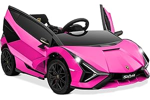 Kidzone Pink Lamborghini Sian Roadster Ride On Car