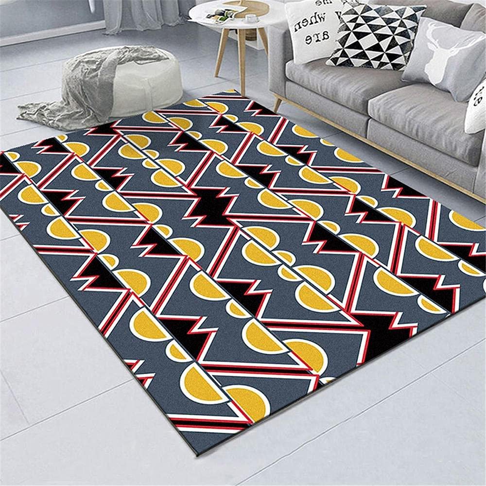 YXISHOME Modern Area Rugs Living Room Rugs Small to Extra Large Rectangular Size Rug Gray Cartoon Striped Pattern 150x200CM (4'9''x6'6'')