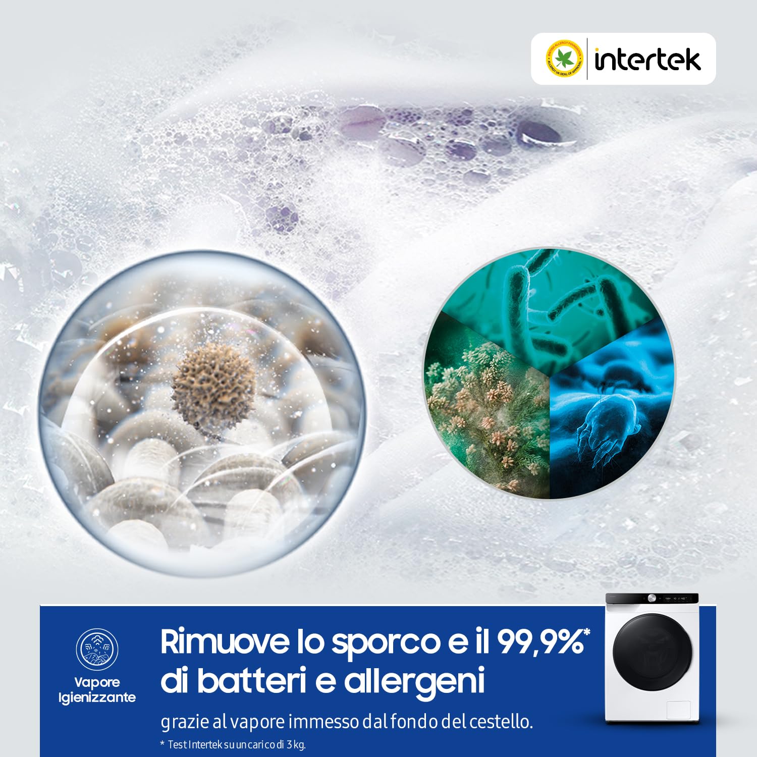 Samsung Lavasciuga AI Control WD11DG6B85BKU3, 11+6 kg, Ecodosatore, Vapore Igienizzante, Super Speed, Carica Frontale, 60L x 85H x 60P cm