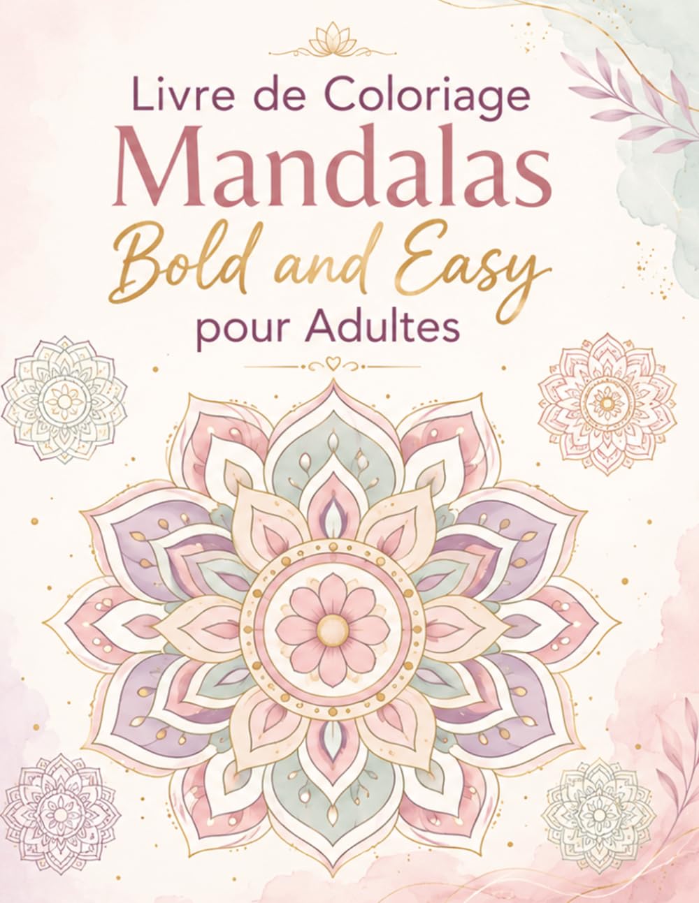Livre de Coloriage Mandalas Bold and Easy pour Adultes: 50 motifs géométriques aux traits épais pour une détente créative et anti-stress