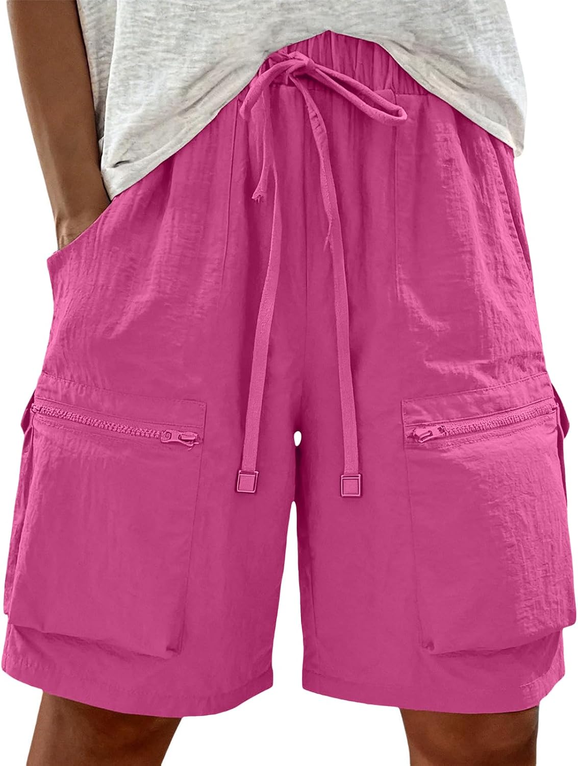 hamovessi Cargo Shorts Women High Waisted Bermuda Shorts Summer Casual Wide Leg Short Y2k Quick Dry Hiking Short with Pockets