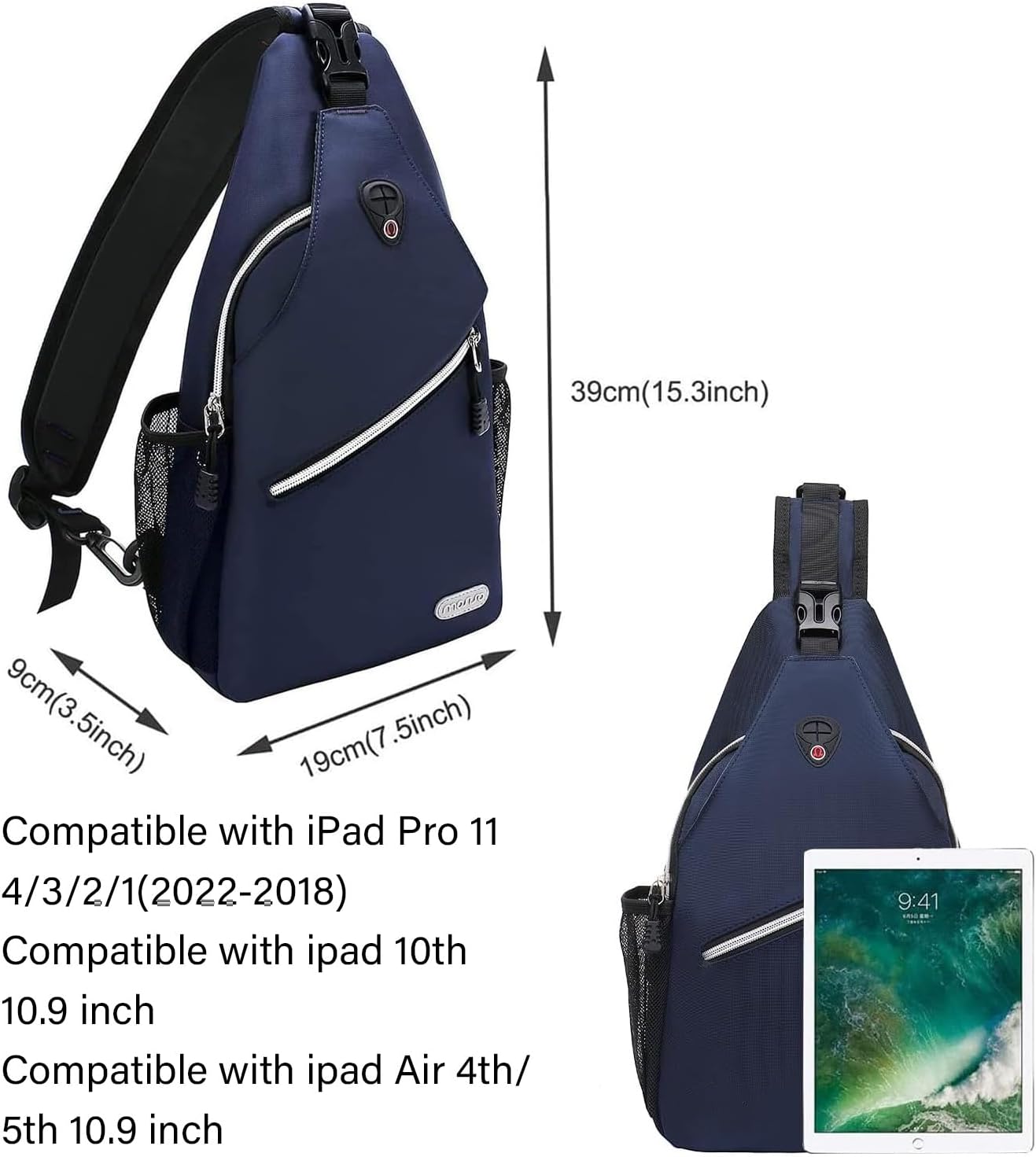 MOSISO Sling Backpack, Multipurpose Crossbody Shoulder Bag Travel Hiking Daypack - Image 4