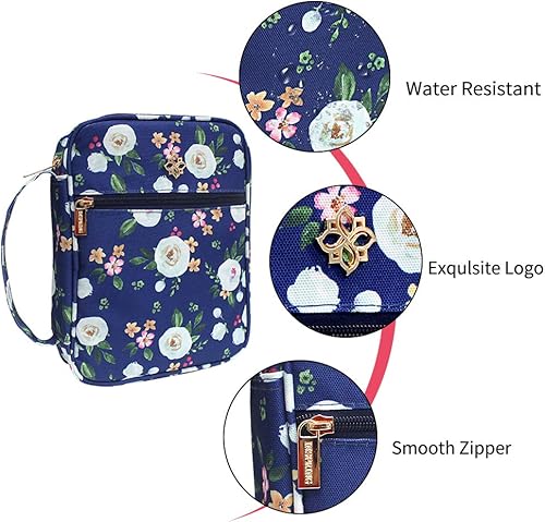 Miniatura 3 de INSPRING Funda para la Biblia para mujer con bolsillo con cremallera y bolsillos organizadores interiores, regalo para madre se adapta a la Biblia