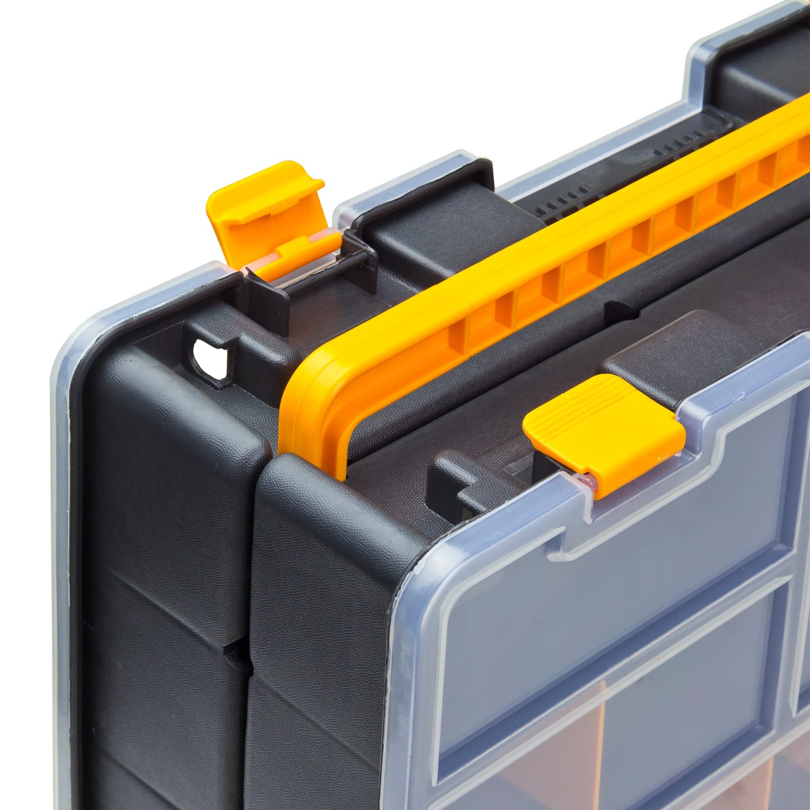 DEMA Sortimentskasten XL – Sortierkasten, Kleinteilemagazin, Sortimentskoffer, Kunststoff, 46 Fächer, doppelt 2in1, robust & vielseitig, ideal für Schrauben, Muttern, Werkstatt, Basteln & Hobby