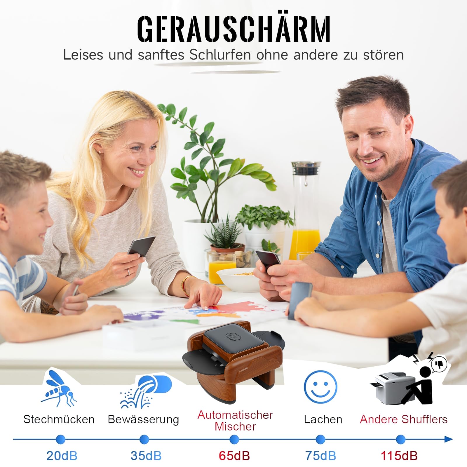 Mélangeur de cartes électrique, silencieux, pour 2 jeux de cartes, rechargeable, 2000 mAh, mixeur de cartes pour UNO, poker, Texas Hold Em, Blackjack