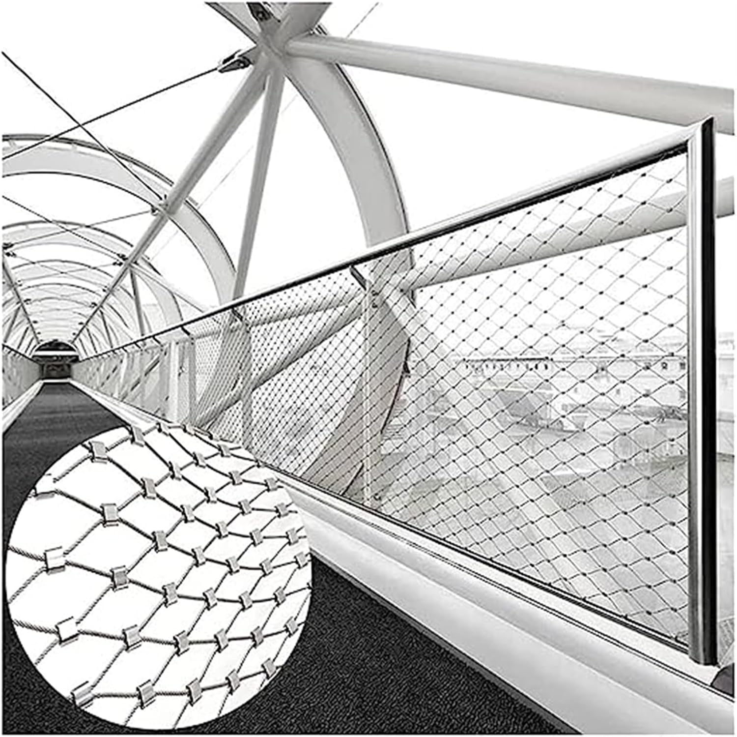 Maille en corde d'acier inoxydable décorative pour escaliers et jardins de ferme