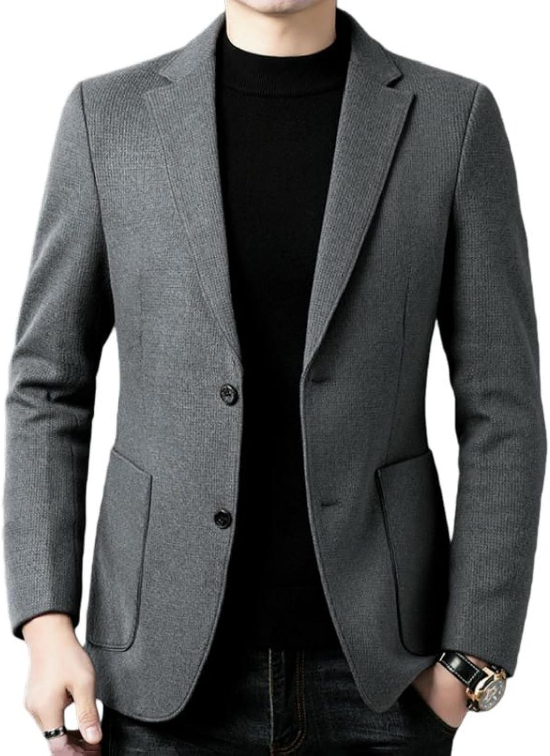 Men's Autumn Winter Lapel Wool Casual Blazer