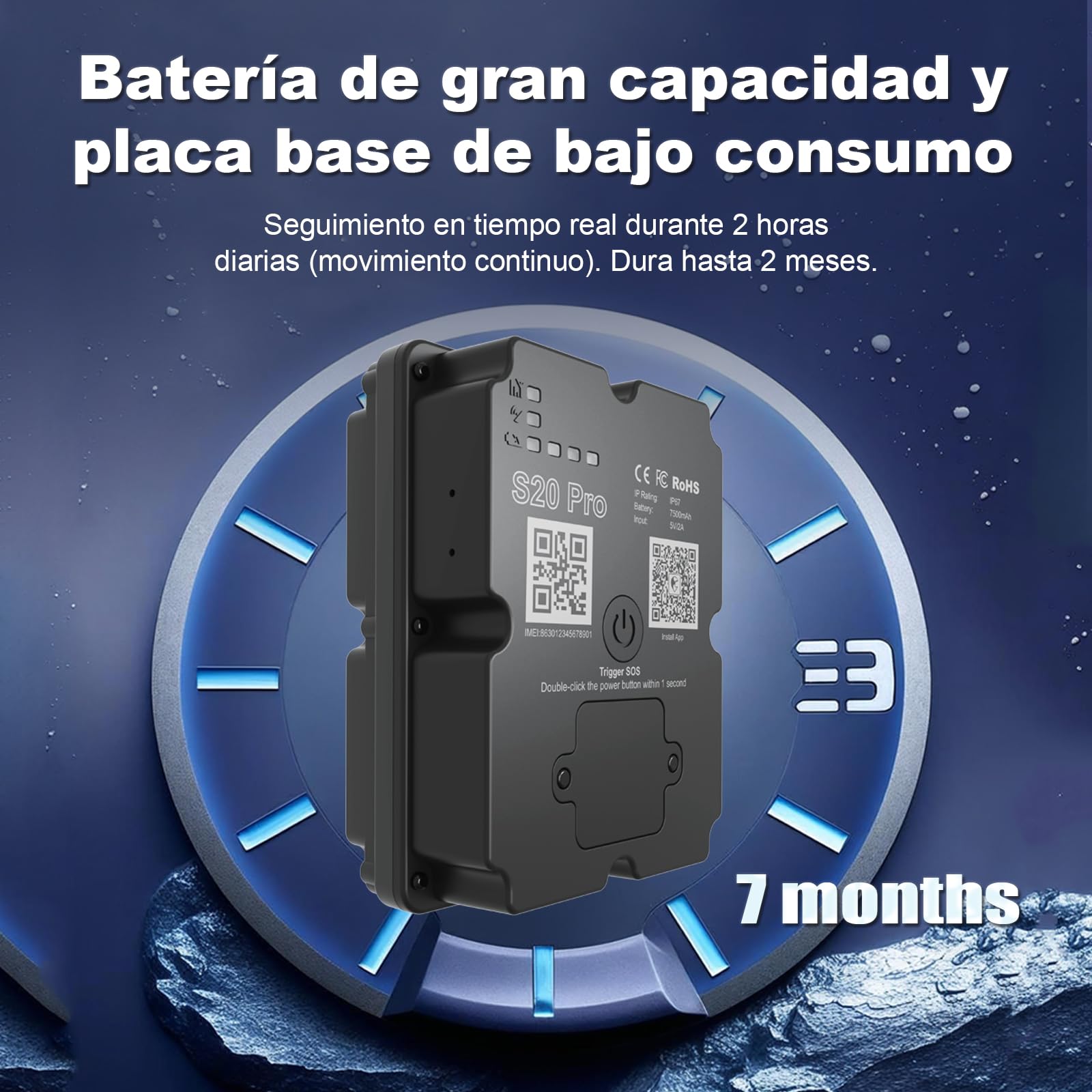 Rastreador GPS para vehículos, 100% Impermeable, magnético, 4G LTE, batería de Larga duración, Alcance de 2 a 7 Millas, Distancia ilimitada, Requiere suscripción, alertas múltiples, rastreador Oculto