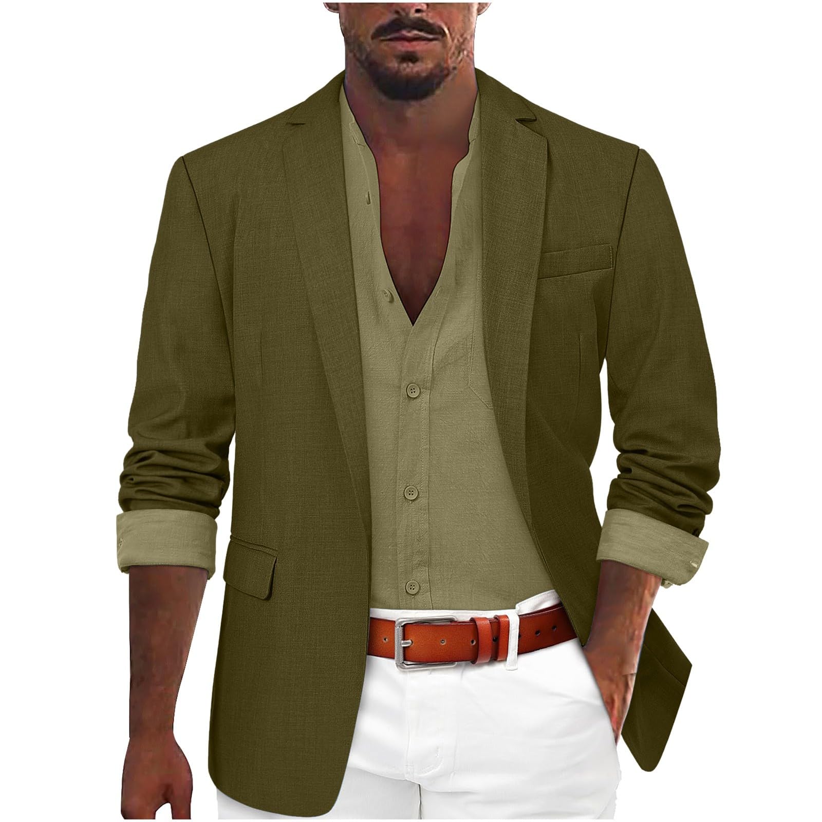 Sportieve vrijetijdsblazer voor heren, slimfit, revers, blazerjas