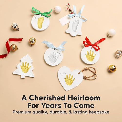 Miniatura 8 de Kit de recuerdo de huellas de mano para bebé, kit de adorno de impresión de recién nacido para bebé, niña, niño, regalos personalizados para bebés