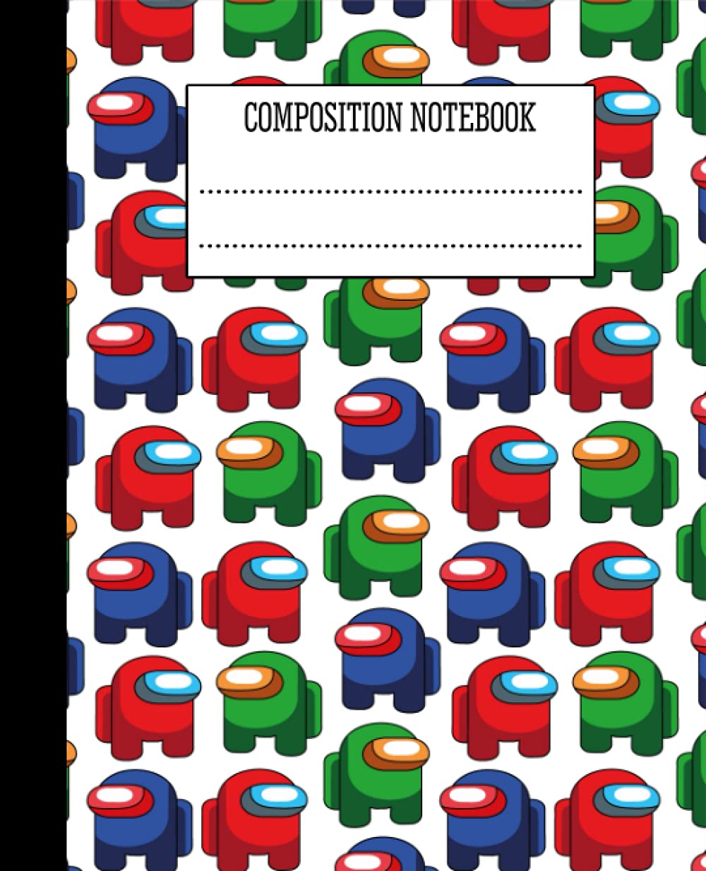 Composition Notebook: Use School, College, and Office, etc. Wide Ruled Pages for Kids, Teens, Girls, Women, etc. Among us imposter Nice Pattern
