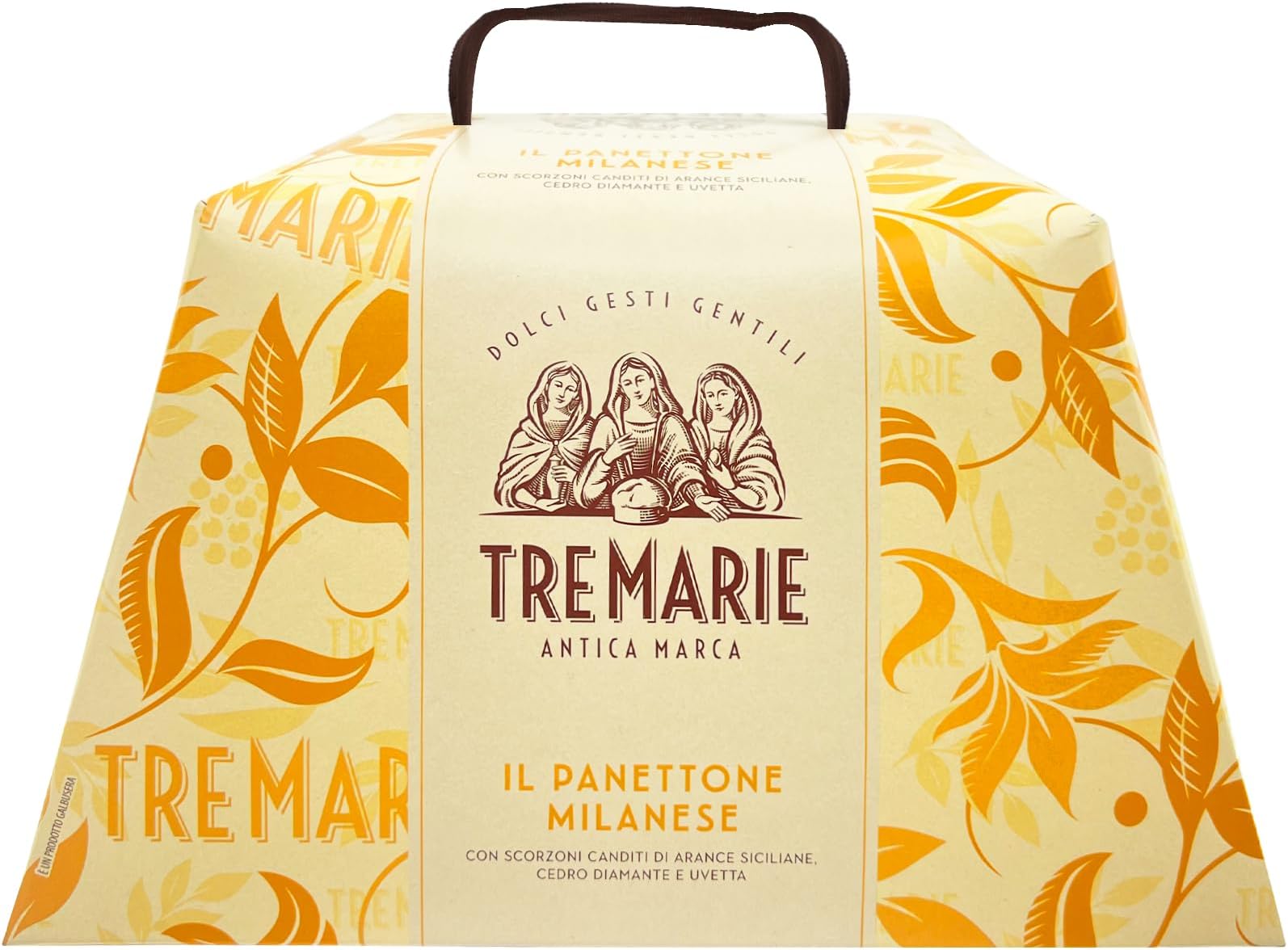 Tre Marie Il Panettone Milanese | Panettone With Candied Fruits | Traditional Italian Christmas Panettone from Milan | Product of Italy, 750g (1.65 Lbs)