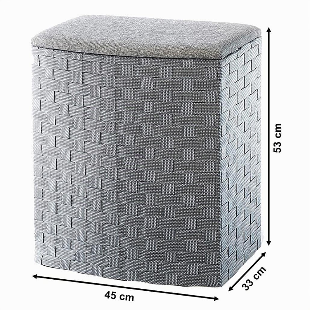 Kobolo Wäschebehälter aus Nylon 45x33x53 cm Grau