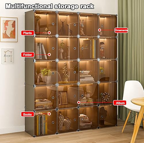Miniatura 6 de EXCEI Armario de plástico con puertas gabinete de almacenamiento utilitario para oficina sala de estar organizador de almacenamiento de cubos