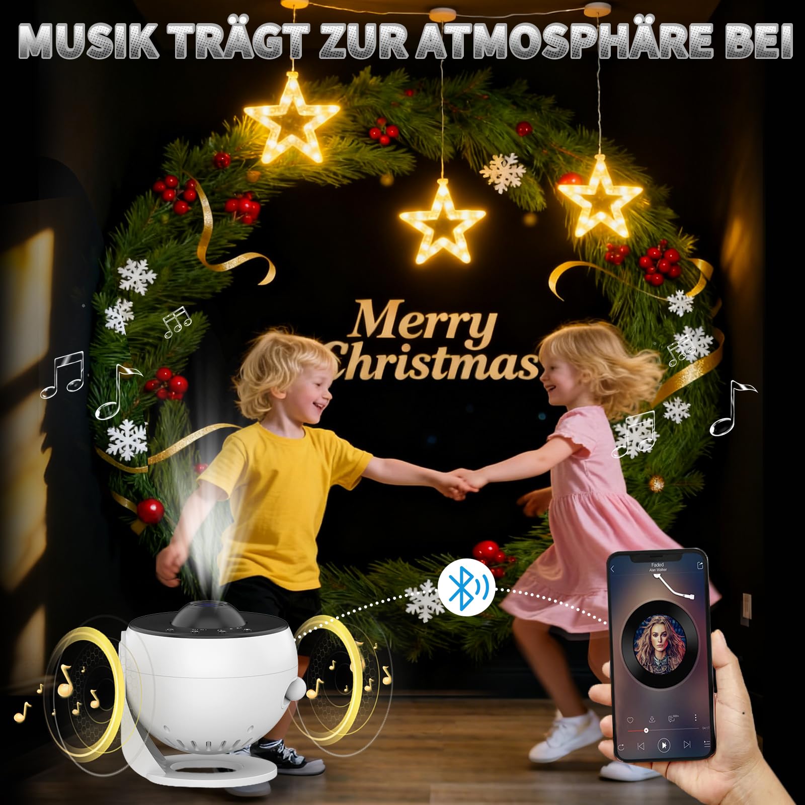 Charmofun Sternenhimmel Projektor mit Fernbedienung, 14 in 1 Planetarium Projektor mit 15 Songs, Galaxy Projektor für Schlafzimmer 360° rotierenden, RojektorLampe Sternenhimmel für Kinder Erwachsene