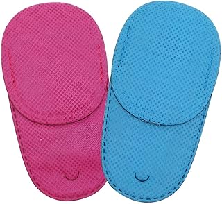 جراب مبطنة بالنايلون متين لحماية نظارات الأطفال أنيق وعملي للأولاد والبنات من قطعتين، متوفر بألوان متعددة