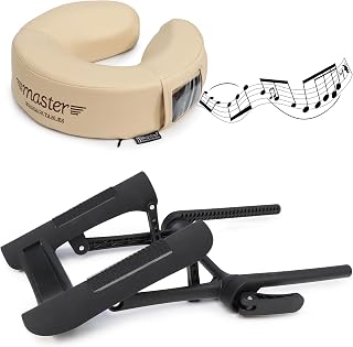 MASTER MASSAGE Universal MusicMaster Face Cushion/Face Pillow and Deluxe Adjustable Ergonomic Dream LX Face Cradle Set - Massage Table/Massage Chair Headrest Platform Set (Cream)
