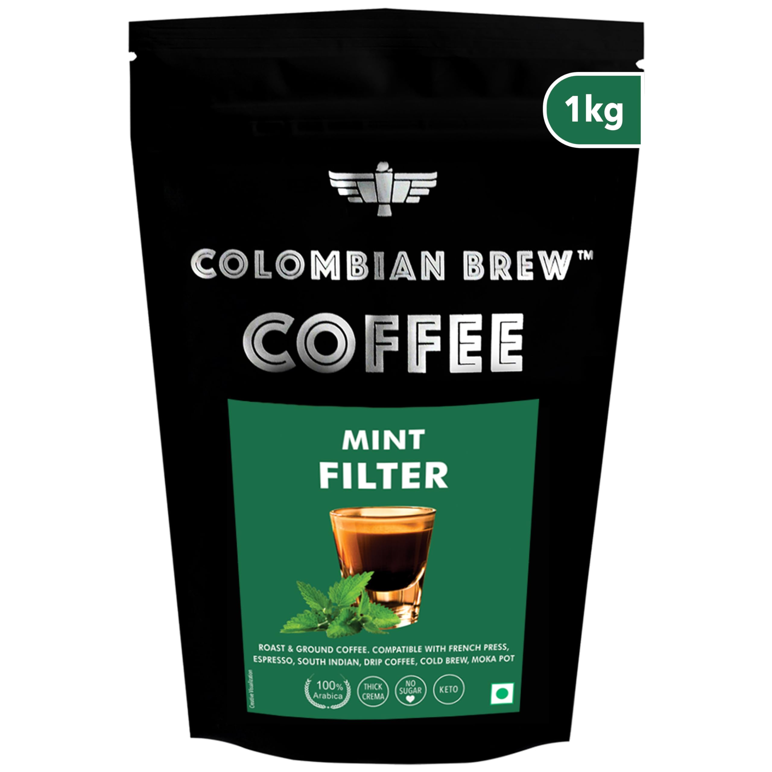 Colombian Brew, Mint Filter Coffee, Arabica Roast & Ground, 1kg (B086KQY6V7) Amazon Price History, Amazon Price Tracker