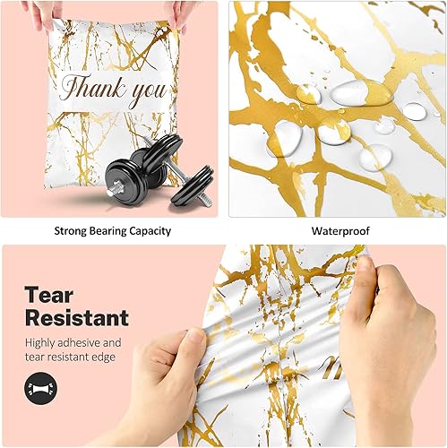 Miniatura 40 de Paquete de 100 sobres de polietileno de 10 x 13 pulgadas, bonitos sobres de polietileno para pequeñas empresas, bolsas de envío para ropa, THANK