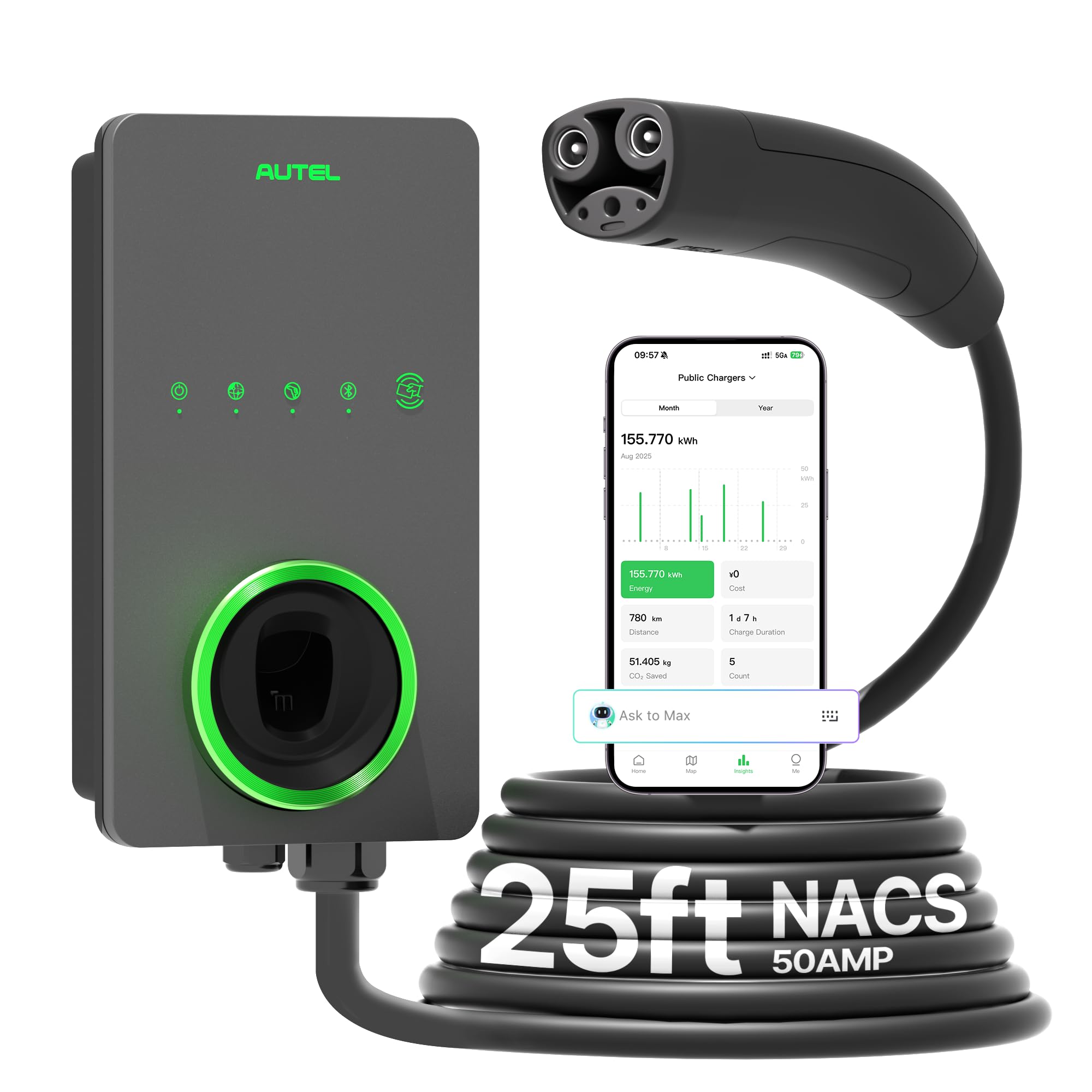 Autel 50A Smart Level 2 EV Charger sold for $305 at auction (list price $659)
