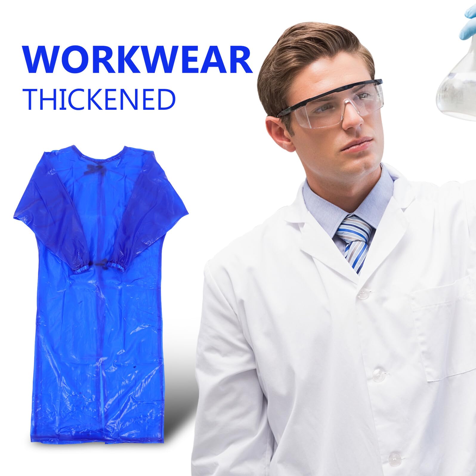 Ölbeständige Arbeitsschürze mit Langen Ärmeln Verdicktes Pvc Material Transparente Schutzschürze für Männer und Frauen Robust für Schlachthof und Reinigung