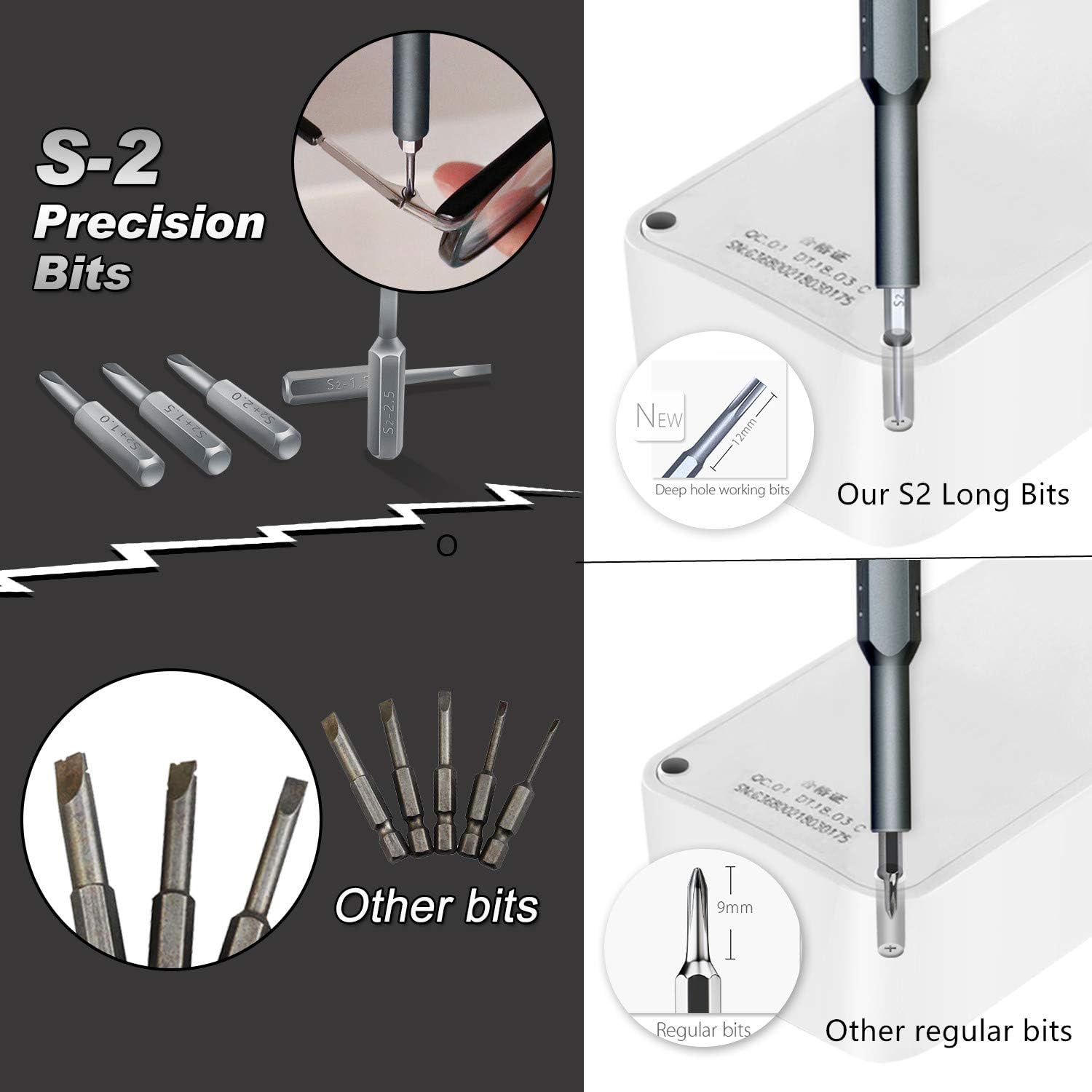 JAKEMY 73 in 1 S2 Long Bits Precision Screwdriver Set Repair Tool Kit Electronics Magnetic Driver Kit with Flexible Shaft Double Layer for Phone/SmartPhone/Tablet/PC/MacBook