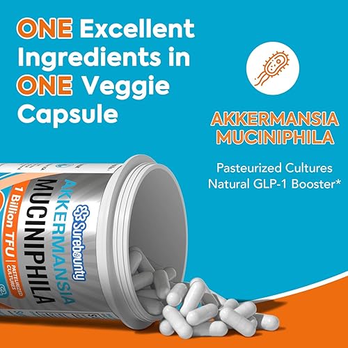 Miniatura 3 de Akkermansia Probiotic GLP-1, 1 mil millones de TFU, Akkermansia Muciniphila con fibra prebiótica de inulina, salud intestinal para hombres y